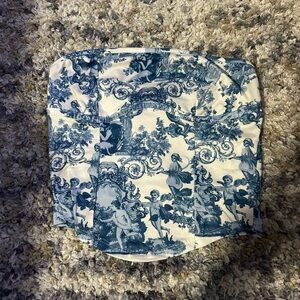 Blue and White Toile Crop Top